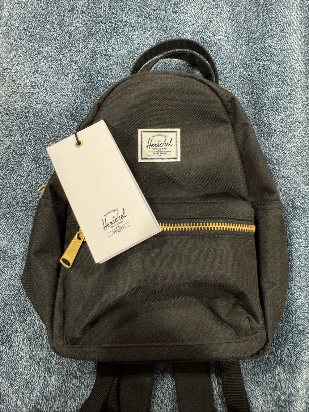 Herschel Supply Company Black Mini Backpack with Gold Hardware